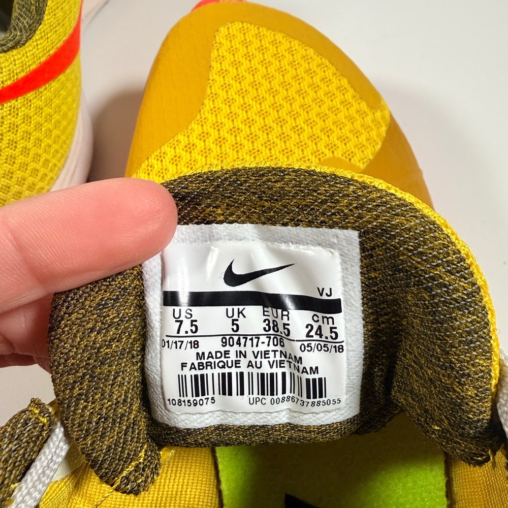 Nike Zoom Rival XC Running Shoes 'Citron/Bright Crimson' Size 7.5 - Picture 4 of 6
